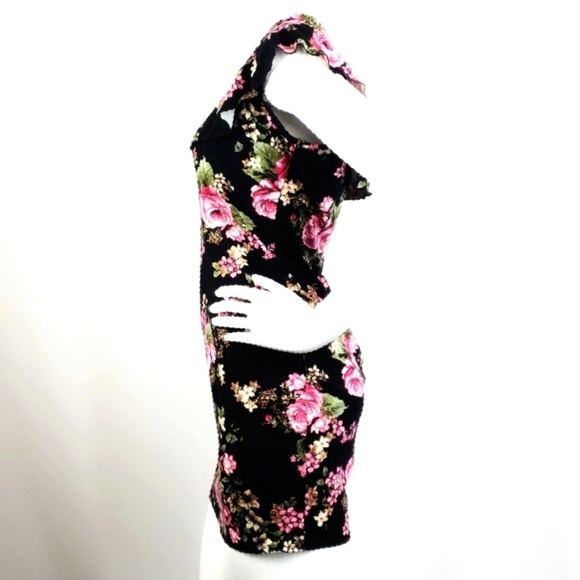 One Shoulder Floral Cotton Dress Size Large - Picture 4 of 6